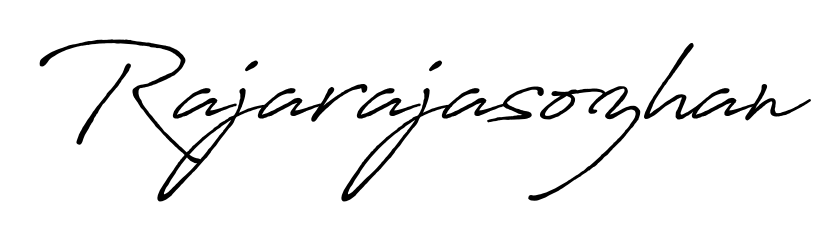 The Antro_Vectra_Bolder typeface gives name Rajarajasozhan a refined look. Suitable for certificates, diplomas, and official verification. Rajarajasozhan signature style 7 images and pictures png