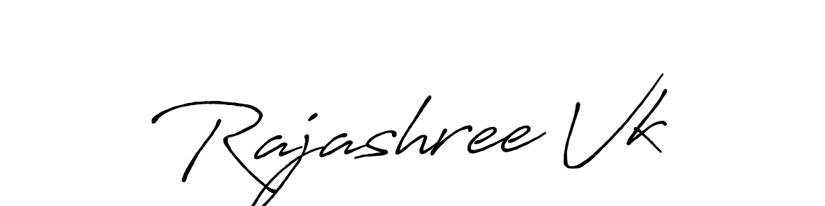 Make a beautiful signature design for name Rajashree Vk. With this signature (Antro_Vectra_Bolder) style, you can create a handwritten signature for free. Rajashree Vk signature style 7 images and pictures png