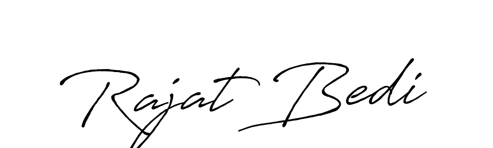 Make a beautiful signature design for name Rajat Bedi. With this signature (Antro_Vectra_Bolder) style, you can create a handwritten signature for free. Rajat Bedi signature style 7 images and pictures png