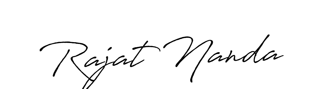 Use a signature maker to create a handwritten signature online. With this signature software, you can design (Antro_Vectra_Bolder) your own signature for name Rajat Nanda. Rajat Nanda signature style 7 images and pictures png