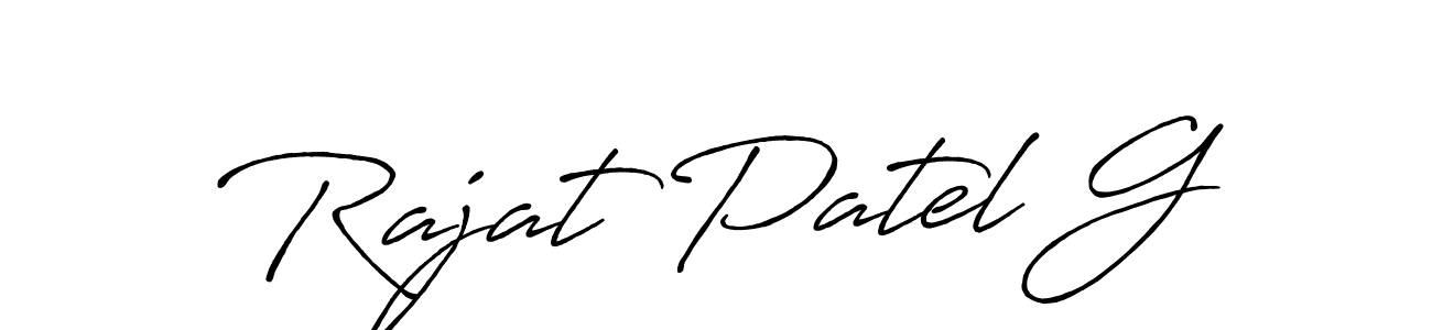 if you are searching for the best signature style for your name Rajat Patel G. so please give up your signature search. here we have designed multiple signature styles  using Antro_Vectra_Bolder. Rajat Patel G signature style 7 images and pictures png