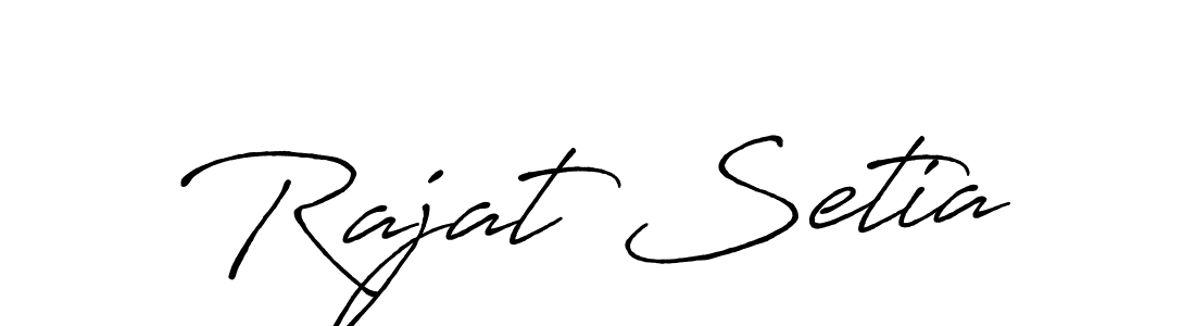 Make a beautiful signature design for name Rajat Setia. With this signature (Antro_Vectra_Bolder) style, you can create a handwritten signature for free. Rajat Setia signature style 7 images and pictures png