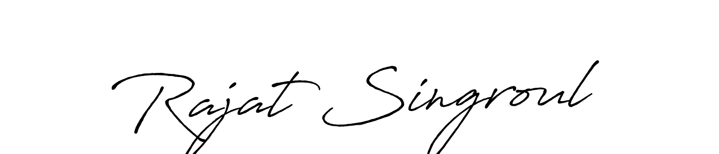 Make a beautiful signature design for name Rajat Singroul. With this signature (Antro_Vectra_Bolder) style, you can create a handwritten signature for free. Rajat Singroul signature style 7 images and pictures png