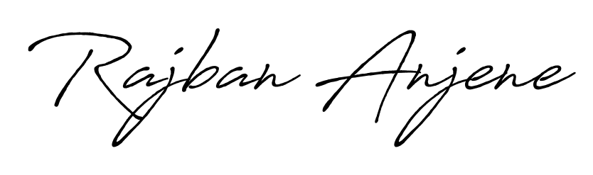 Explore multiple handwriting variations for Rajban Anjene including this stunning Antro_Vectra_Bolder design. Free to use across all platforms. Rajban Anjene signature style 7 images and pictures png