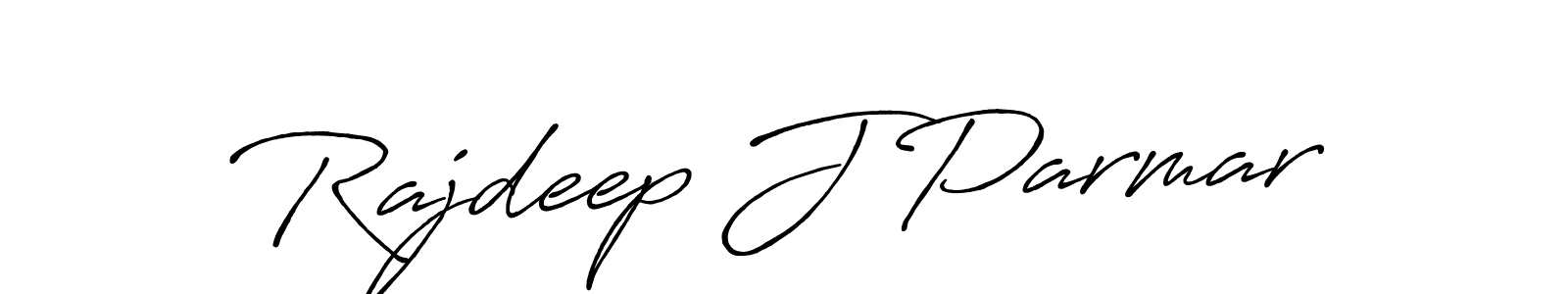 Create a beautiful signature design for name Rajdeep J Parmar. With this signature (Antro_Vectra_Bolder) fonts, you can make a handwritten signature for free. Rajdeep J Parmar signature style 7 images and pictures png