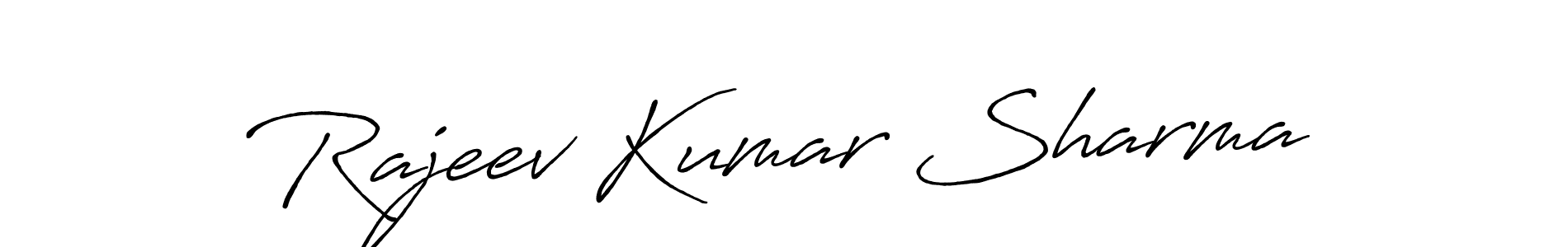 How to make Rajeev Kumar Sharma name signature. Use Antro_Vectra_Bolder style for creating short signs online. This is the latest handwritten sign. Rajeev Kumar Sharma signature style 7 images and pictures png