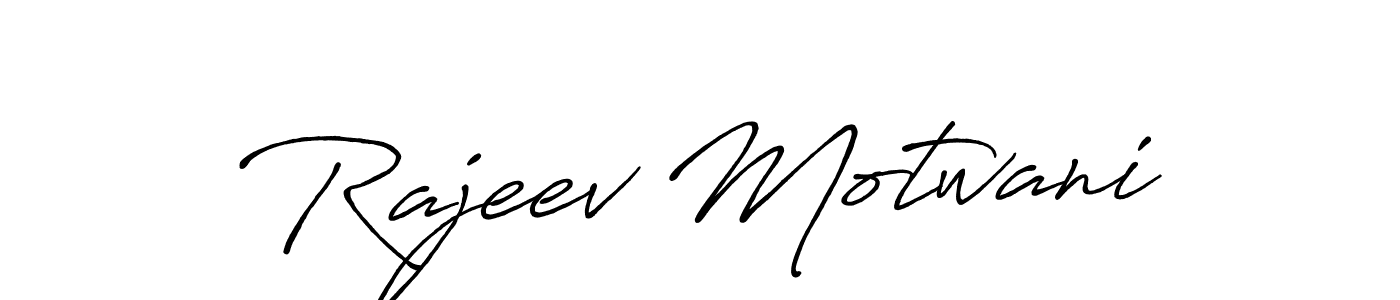 Design your own signature with our free online signature maker. With this signature software, you can create a handwritten (Antro_Vectra_Bolder) signature for name Rajeev Motwani. Rajeev Motwani signature style 7 images and pictures png