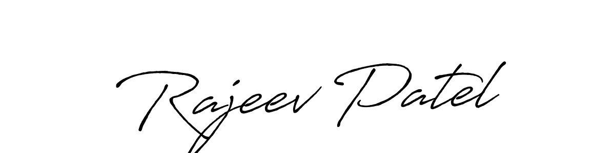 Make a beautiful signature design for name Rajeev Patel. With this signature (Antro_Vectra_Bolder) style, you can create a handwritten signature for free. Rajeev Patel signature style 7 images and pictures png