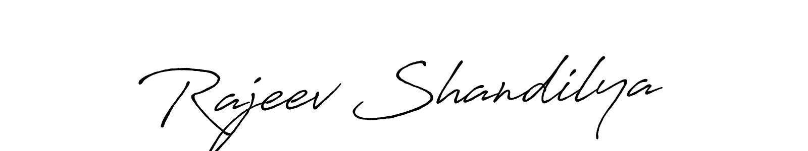 How to make Rajeev Shandilya name signature. Use Antro_Vectra_Bolder style for creating short signs online. This is the latest handwritten sign. Rajeev Shandilya signature style 7 images and pictures png