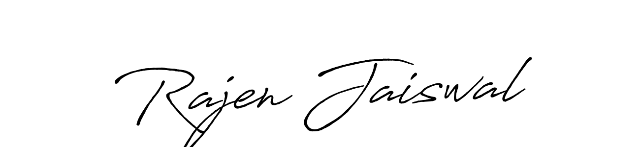 Design your own signature with our free online signature maker. With this signature software, you can create a handwritten (Antro_Vectra_Bolder) signature for name Rajen Jaiswal. Rajen Jaiswal signature style 7 images and pictures png