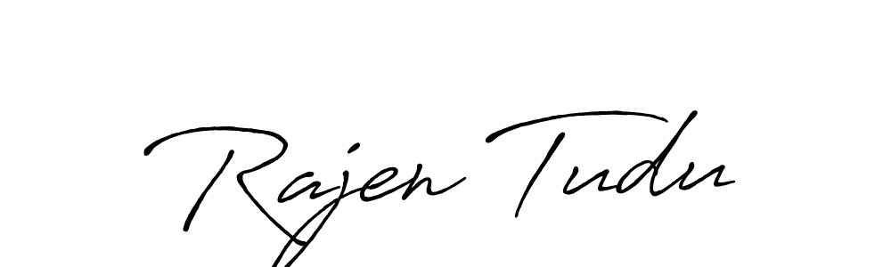 if you are searching for the best signature style for your name Rajen Tudu. so please give up your signature search. here we have designed multiple signature styles  using Antro_Vectra_Bolder. Rajen Tudu signature style 7 images and pictures png