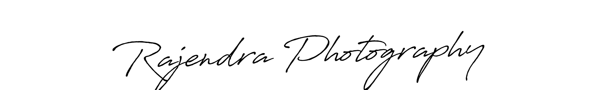 How to make Rajendra Photography name signature. Use Antro_Vectra_Bolder style for creating short signs online. This is the latest handwritten sign. Rajendra Photography signature style 7 images and pictures png