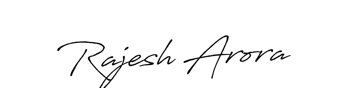 Design your own signature with our free online signature maker. With this signature software, you can create a handwritten (Antro_Vectra_Bolder) signature for name Rajesh Arora. Rajesh Arora signature style 7 images and pictures png