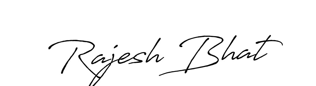How to make Rajesh Bhat name signature. Use Antro_Vectra_Bolder style for creating short signs online. This is the latest handwritten sign. Rajesh Bhat signature style 7 images and pictures png