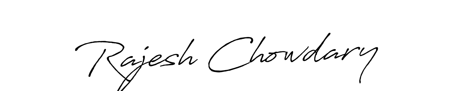 Create a beautiful signature design for name Rajesh Chowdary. With this signature (Antro_Vectra_Bolder) fonts, you can make a handwritten signature for free. Rajesh Chowdary signature style 7 images and pictures png