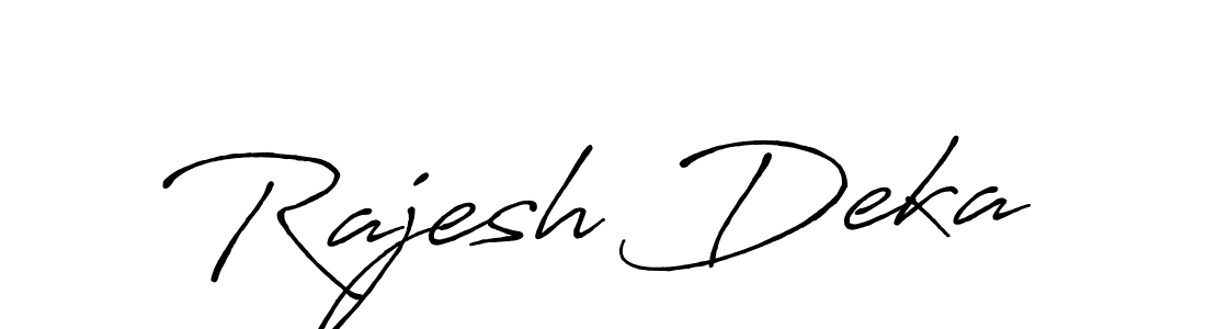 How to make Rajesh Deka name signature. Use Antro_Vectra_Bolder style for creating short signs online. This is the latest handwritten sign. Rajesh Deka signature style 7 images and pictures png