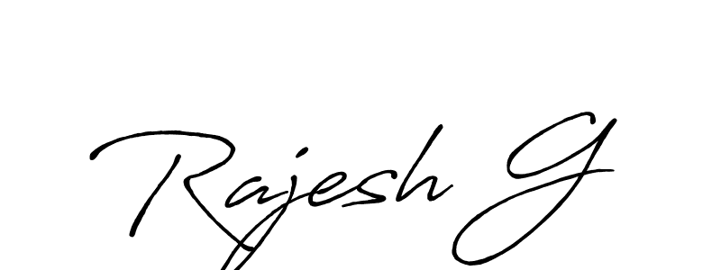 Make a beautiful signature design for name Rajesh G. With this signature (Antro_Vectra_Bolder) style, you can create a handwritten signature for free. Rajesh G signature style 7 images and pictures png