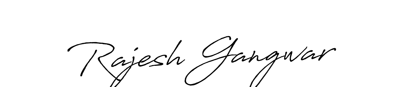Antro_Vectra_Bolder is a professional signature style that is perfect for those who want to add a touch of class to their signature. It is also a great choice for those who want to make their signature more unique. Get Rajesh Gangwar name to fancy signature for free. Rajesh Gangwar signature style 7 images and pictures png