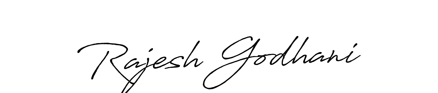 Also we have Rajesh Godhani name is the best signature style. Create professional handwritten signature collection using Antro_Vectra_Bolder autograph style. Rajesh Godhani signature style 7 images and pictures png