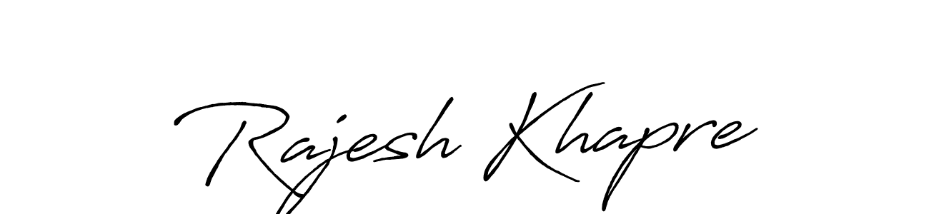 How to make Rajesh Khapre name signature. Use Antro_Vectra_Bolder style for creating short signs online. This is the latest handwritten sign. Rajesh Khapre signature style 7 images and pictures png