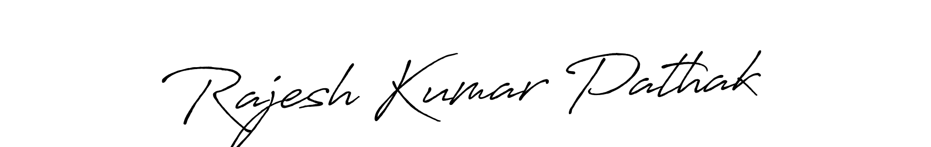 How to make Rajesh Kumar Pathak name signature. Use Antro_Vectra_Bolder style for creating short signs online. This is the latest handwritten sign. Rajesh Kumar Pathak signature style 7 images and pictures png