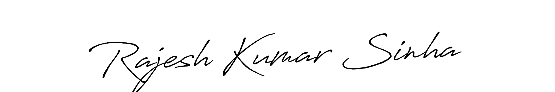 Make a beautiful signature design for name Rajesh Kumar Sinha. With this signature (Antro_Vectra_Bolder) style, you can create a handwritten signature for free. Rajesh Kumar Sinha signature style 7 images and pictures png