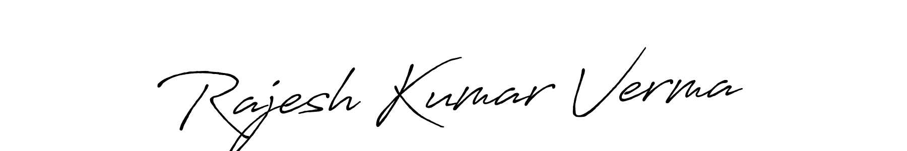 Create a beautiful signature design for name Rajesh Kumar Verma. With this signature (Antro_Vectra_Bolder) fonts, you can make a handwritten signature for free. Rajesh Kumar Verma signature style 7 images and pictures png