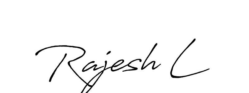 Use a signature maker to create a handwritten signature online. With this signature software, you can design (Antro_Vectra_Bolder) your own signature for name Rajesh L. Rajesh L signature style 7 images and pictures png