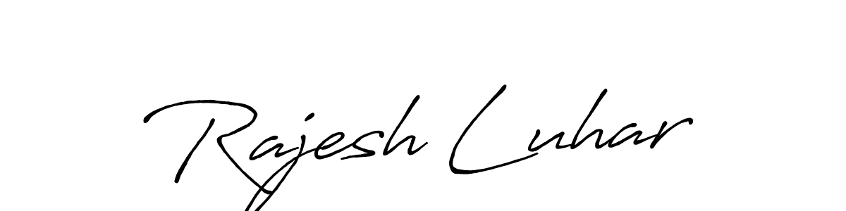 Antro_Vectra_Bolder is a professional signature style that is perfect for those who want to add a touch of class to their signature. It is also a great choice for those who want to make their signature more unique. Get Rajesh Luhar name to fancy signature for free. Rajesh Luhar signature style 7 images and pictures png