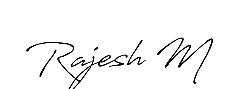 Create a beautiful signature design for name Rajesh M. With this signature (Antro_Vectra_Bolder) fonts, you can make a handwritten signature for free. Rajesh M signature style 7 images and pictures png