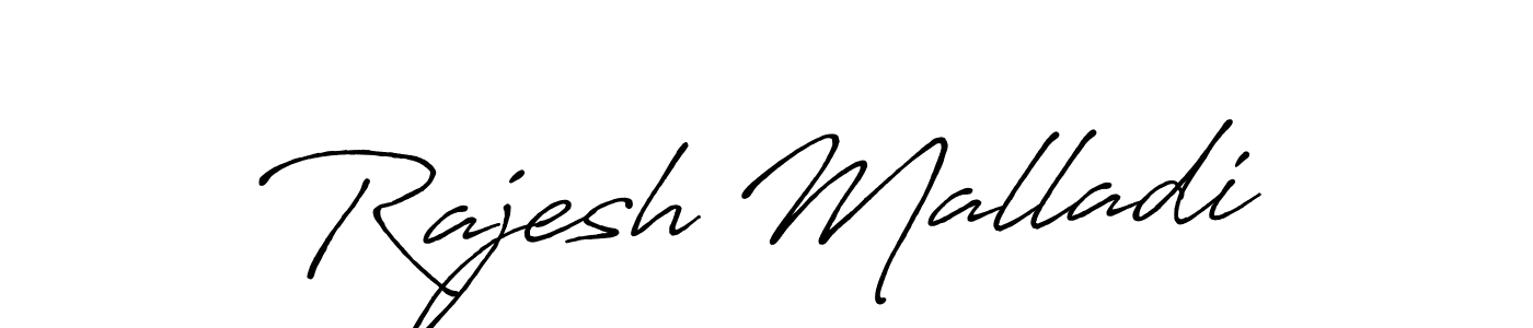 Use a signature maker to create a handwritten signature online. With this signature software, you can design (Antro_Vectra_Bolder) your own signature for name Rajesh Malladi. Rajesh Malladi signature style 7 images and pictures png