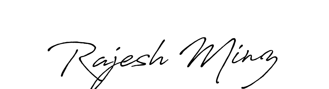 Rajesh Minz stylish signature style. Best Handwritten Sign (Antro_Vectra_Bolder) for my name. Handwritten Signature Collection Ideas for my name Rajesh Minz. Rajesh Minz signature style 7 images and pictures png