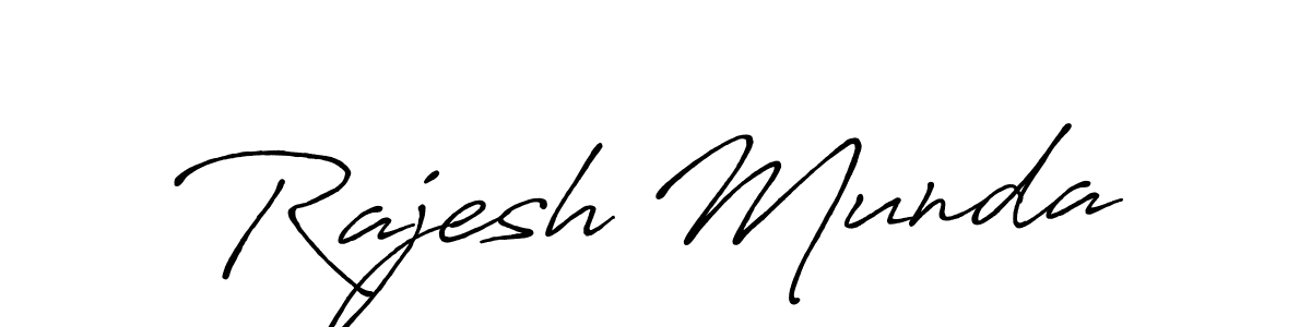 Use a signature maker to create a handwritten signature online. With this signature software, you can design (Antro_Vectra_Bolder) your own signature for name Rajesh Munda. Rajesh Munda signature style 7 images and pictures png