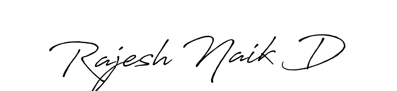 Create a beautiful signature design for name Rajesh Naik D. With this signature (Antro_Vectra_Bolder) fonts, you can make a handwritten signature for free. Rajesh Naik D signature style 7 images and pictures png