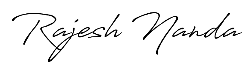 A timeless handwritten aesthetic for Rajesh Nanda. The Antro_Vectra_Bolder font gives your signature a handcrafted feel with natural curves. Rajesh Nanda signature style 7 images and pictures png