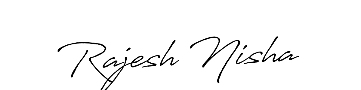 Design your own signature with our free online signature maker. With this signature software, you can create a handwritten (Antro_Vectra_Bolder) signature for name Rajesh Nisha. Rajesh Nisha signature style 7 images and pictures png