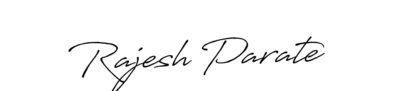 How to make Rajesh Parate name signature. Use Antro_Vectra_Bolder style for creating short signs online. This is the latest handwritten sign. Rajesh Parate signature style 7 images and pictures png