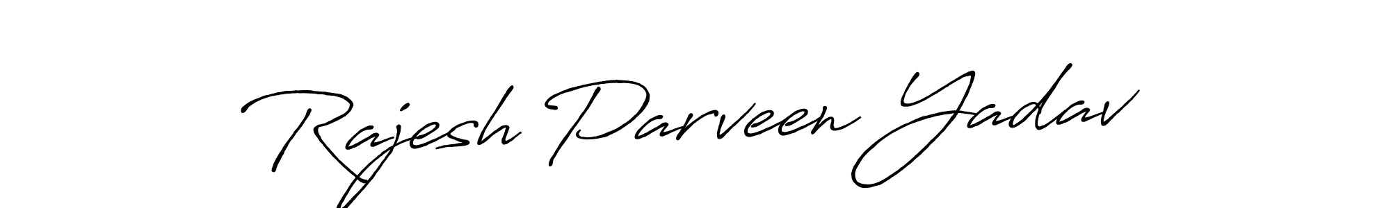 Antro_Vectra_Bolder is a professional signature style that is perfect for those who want to add a touch of class to their signature. It is also a great choice for those who want to make their signature more unique. Get Rajesh Parveen Yadav name to fancy signature for free. Rajesh Parveen Yadav signature style 7 images and pictures png