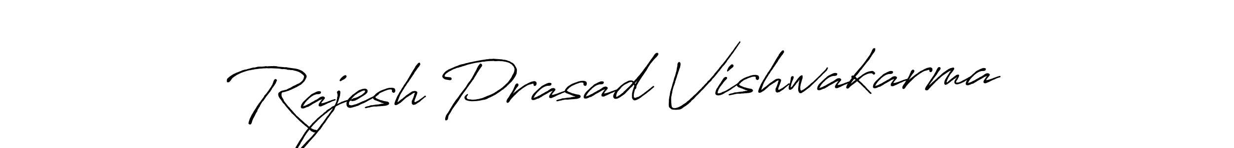 Make a beautiful signature design for name Rajesh Prasad Vishwakarma. With this signature (Antro_Vectra_Bolder) style, you can create a handwritten signature for free. Rajesh Prasad Vishwakarma signature style 7 images and pictures png