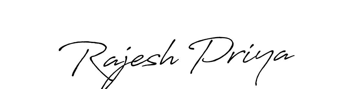 Make a beautiful signature design for name Rajesh Priya. With this signature (Antro_Vectra_Bolder) style, you can create a handwritten signature for free. Rajesh Priya signature style 7 images and pictures png