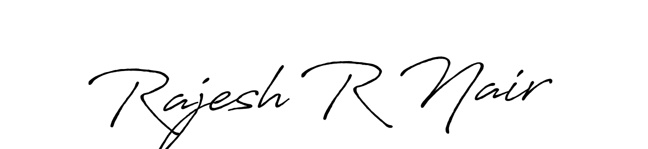 Create a beautiful signature design for name Rajesh R Nair. With this signature (Antro_Vectra_Bolder) fonts, you can make a handwritten signature for free. Rajesh R Nair signature style 7 images and pictures png