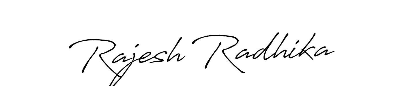 Use a signature maker to create a handwritten signature online. With this signature software, you can design (Antro_Vectra_Bolder) your own signature for name Rajesh Radhika. Rajesh Radhika signature style 7 images and pictures png