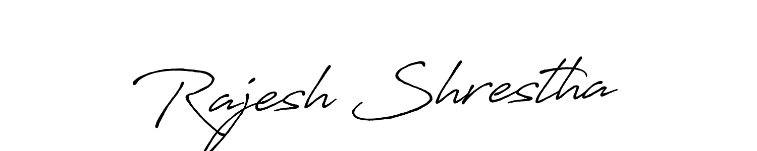 Create a beautiful signature design for name Rajesh Shrestha. With this signature (Antro_Vectra_Bolder) fonts, you can make a handwritten signature for free. Rajesh Shrestha signature style 7 images and pictures png