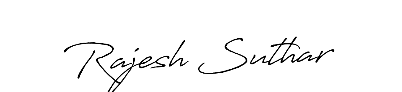 This is the best signature style for the Rajesh Suthar name. Also you like these signature font (Antro_Vectra_Bolder). Mix name signature. Rajesh Suthar signature style 7 images and pictures png