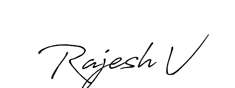 Rajesh V stylish signature style. Best Handwritten Sign (Antro_Vectra_Bolder) for my name. Handwritten Signature Collection Ideas for my name Rajesh V. Rajesh V signature style 7 images and pictures png