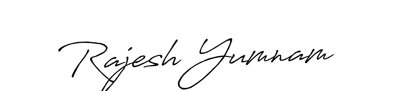 How to make Rajesh Yumnam name signature. Use Antro_Vectra_Bolder style for creating short signs online. This is the latest handwritten sign. Rajesh Yumnam signature style 7 images and pictures png