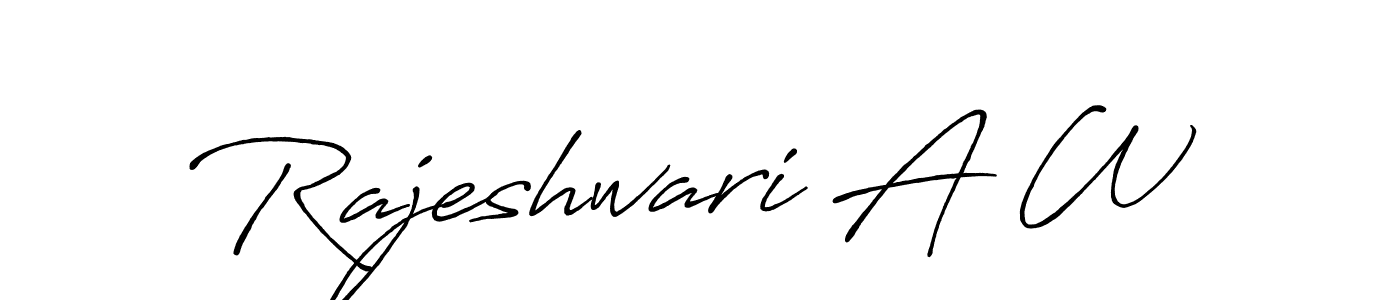 This is the best signature style for the Rajeshwari A W name. Also you like these signature font (Antro_Vectra_Bolder). Mix name signature. Rajeshwari A W signature style 7 images and pictures png