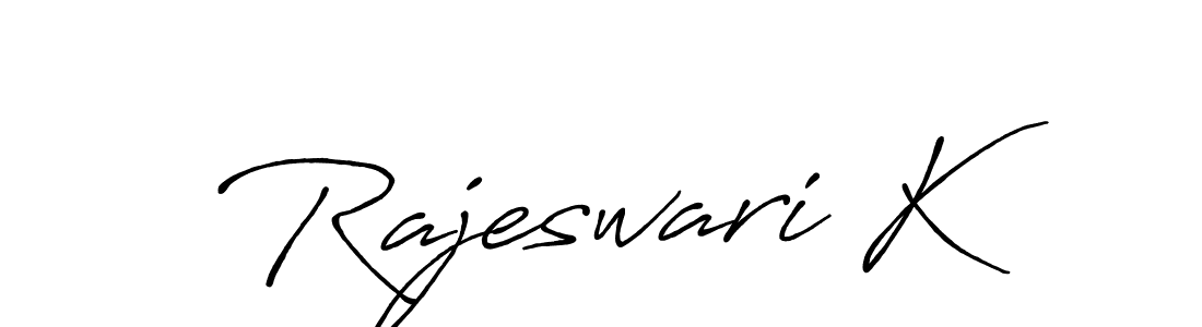 Similarly Antro_Vectra_Bolder is the best handwritten signature design. Signature creator online .You can use it as an online autograph creator for name Rajeswari K. Rajeswari K signature style 7 images and pictures png