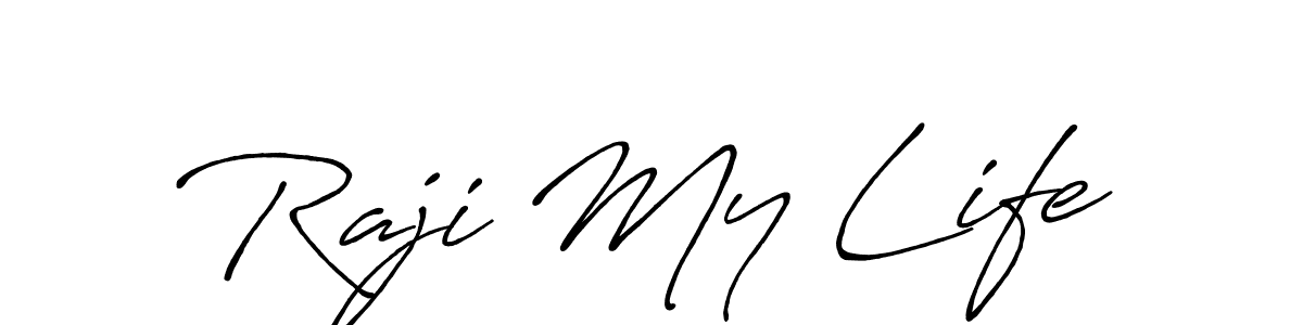 if you are searching for the best signature style for your name Raji My Life. so please give up your signature search. here we have designed multiple signature styles  using Antro_Vectra_Bolder. Raji My Life signature style 7 images and pictures png