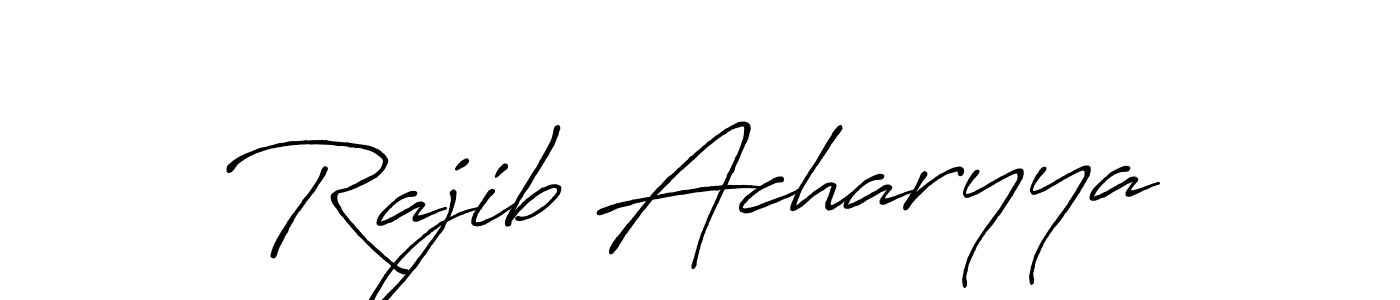 How to make Rajib Acharyya name signature. Use Antro_Vectra_Bolder style for creating short signs online. This is the latest handwritten sign. Rajib Acharyya signature style 7 images and pictures png